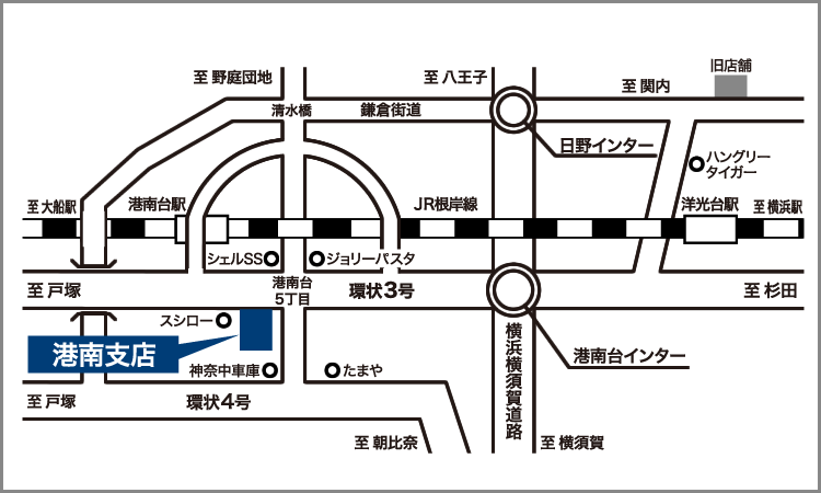 港南支店のマップ